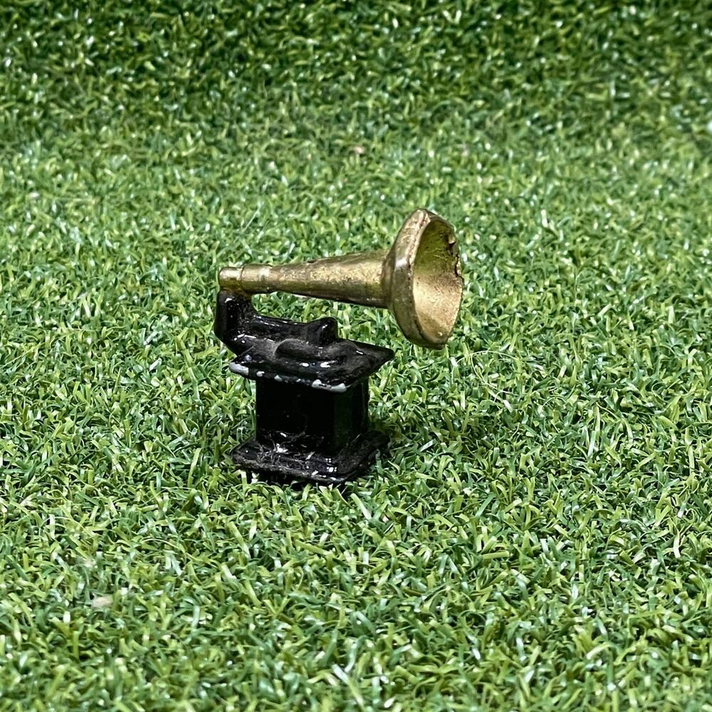 Vintage 1:12 scale Miniature Metal Gramophone Dollhouse